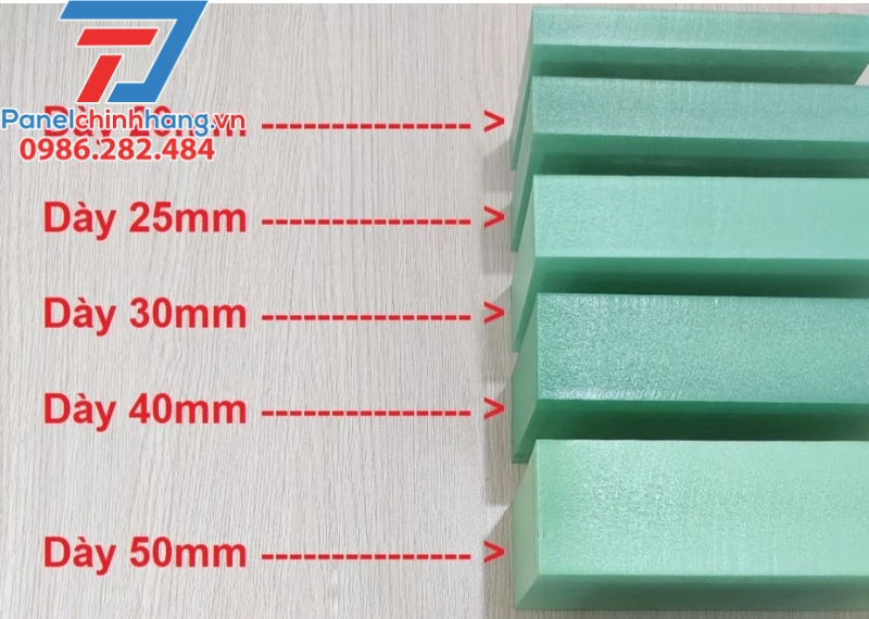 Kích thước xốp XPS tiêu chuẩn