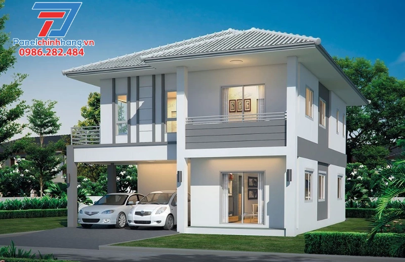 mẫu nhà panel 2 tầng