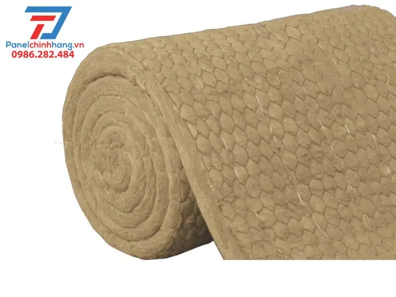 Bông khoáng Rockwool cuộn có lưới kẽm Bông khoáng Rockwool cuộn có lưới kẽm