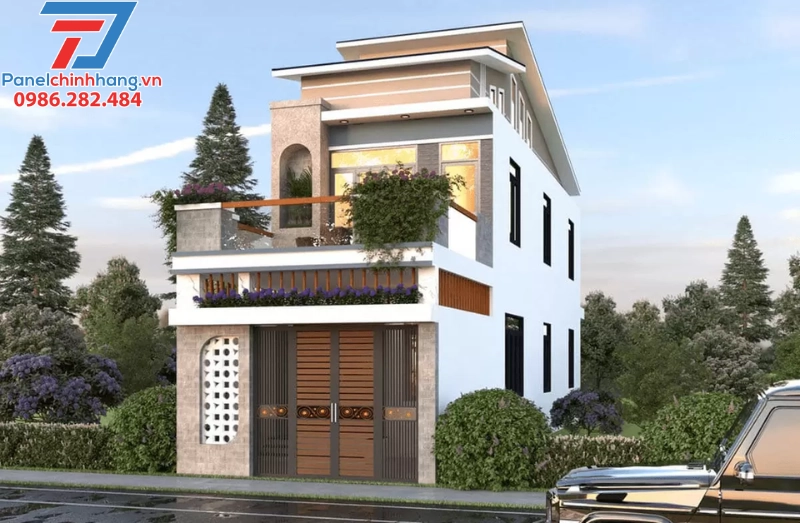 nhà panel mái lệch