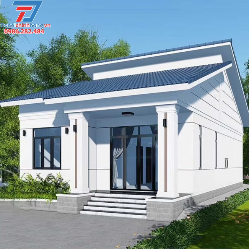 nhà panel mái lệch dân dụng