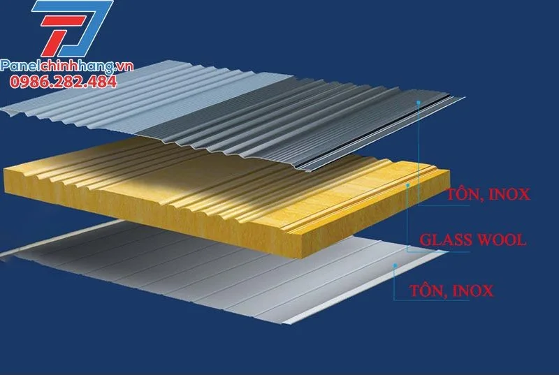 Tôn panel Glasswool 3 lớp