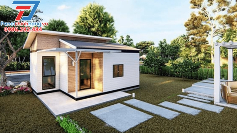 mẫu nhà panel mái lệch đẹp