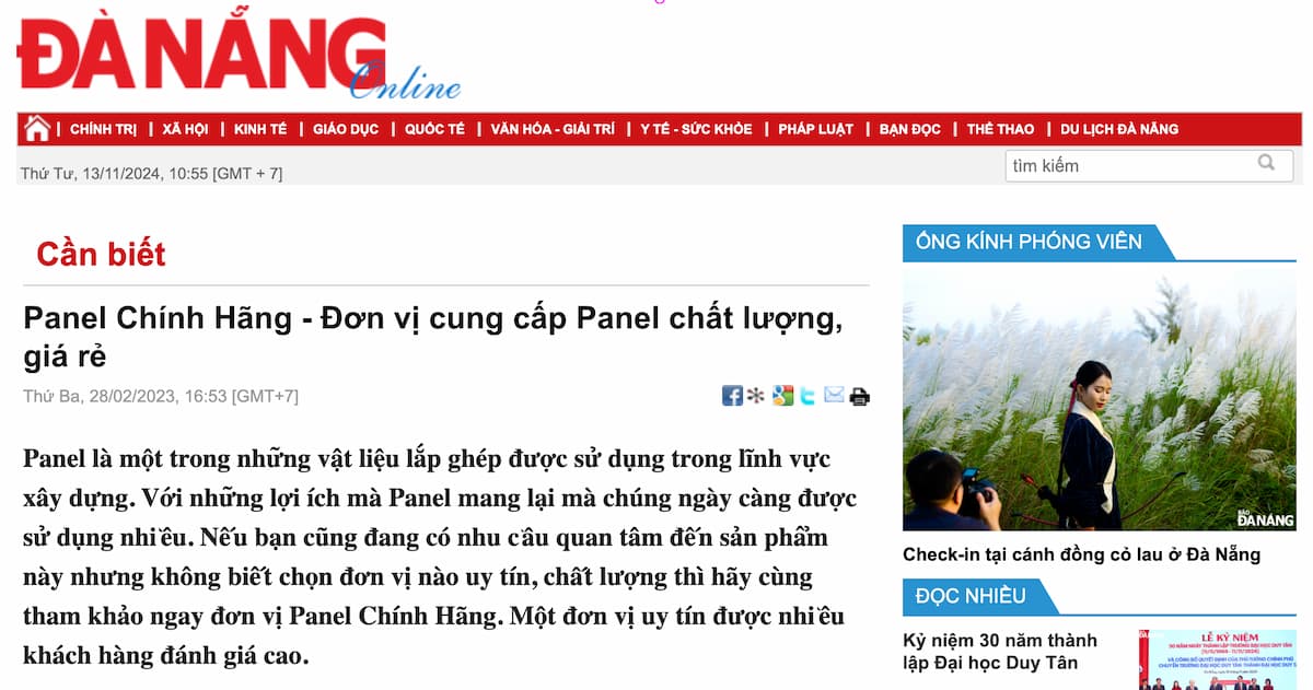 báo đà nẵng panelchinhhang