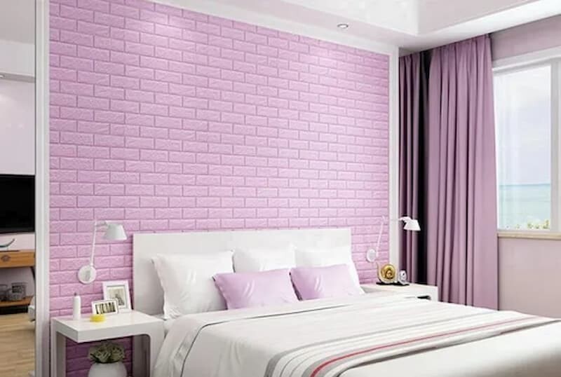 xốp dán tường cách âm màu hồng tím